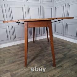 Retro Vintage Mid-Century Modern Formica Drop Leaf Wooden Dining Kitchen Table