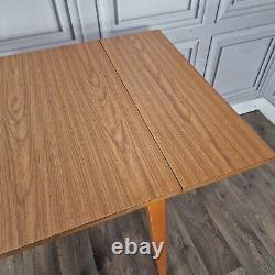 Retro Vintage Mid-Century Modern Formica Drop Leaf Wooden Dining Kitchen Table