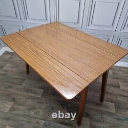 Retro Vintage Mid-Century Modern Formica Drop Leaf Wooden Dining Kitchen Table