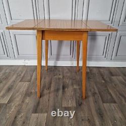 Retro Vintage Mid-Century Modern Formica Drop Leaf Wooden Dining Kitchen Table