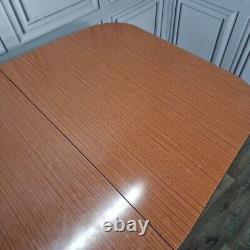 Retro Vintage Mid-Century Modern Formica Drop Leaf Wooden Dining Kitchen Table