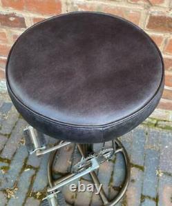 Retro Vintage Quirky Stool Bicycle Pedal Man Cave Kitchen Breakfast Bar Leather