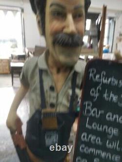 Retro Vintage Rare Resin Builder Pete /Dumb Waiter Figure Holding Chalk Board
