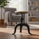 Retro Vintage Rustic Black Wooden Seat Bar Stool Industrial Kitchen Pub