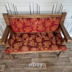 Retro Vintage Solid Wooden Double Pub Bench Pew Seat Settle Hall Chair