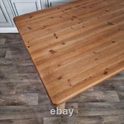 Retro Vintage Solid Wooden Pine Chunky Rustic Dining Table Country Farmhouse