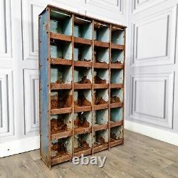 Retro Vintage Steel Pigeon Hole Industrial Engineers Workshop Shelf Shelves