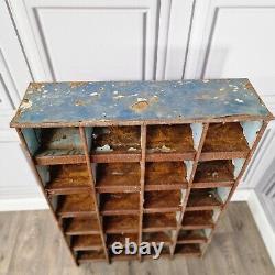 Retro Vintage Steel Pigeon Hole Industrial Engineers Workshop Shelf Shelves