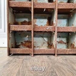 Retro Vintage Steel Pigeon Hole Industrial Engineers Workshop Shelf Shelves