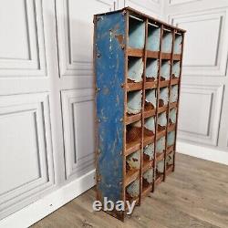 Retro Vintage Steel Pigeon Hole Industrial Engineers Workshop Shelf Shelves