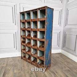 Retro Vintage Steel Pigeon Hole Industrial Engineers Workshop Shelf Shelves