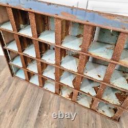 Retro Vintage Steel Pigeon Hole Industrial Engineers Workshop Shelf Shelves