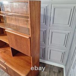 Retro Vintage Wall Unit Mid Century Modern Danish Teak Display Cabinet Dresser