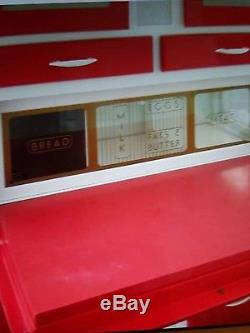Retro vintage Kitchen Unit / Larder / Pantry Cupboard 1950's. Red and White