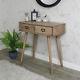 Retro Wooden 2 Drawer Desk Console Table Office Bedroom Storage Hall Industrial