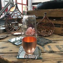 Rhinestone Sparkle Mirrored Glass Drinks Wine Coffee Mug Cup Table Mats Coasters