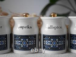 Robert Stewart Scotland Spice Jars Set Of 4, Mid Century Ceramic Canisters
