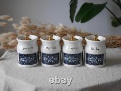 Robert Stewart Scotland Spice Jars Set Of 4, Mid Century Ceramic Canisters
