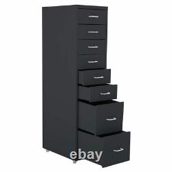 Rolling Office Filing Cabinet Chest ofDrawer Slim Tall Bedside Table Home Office