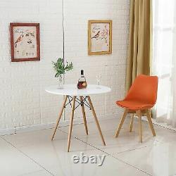 Round Dining Table And 4 Chairs Set Dinning Kitchen Living Room Retro Style