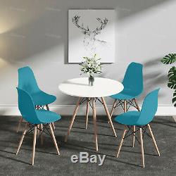 Round Dining Table and 2/4 Chairs Set Round Table Wood Legs Kitchen Office Home