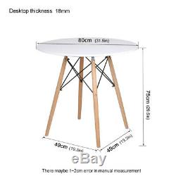 Round Dining Table and 2/4 Chairs Set Round Table Wood Legs Kitchen Office Home