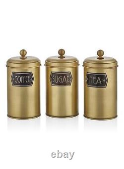 Rozi Gold Coffee, Tea, And Sugar Canister Set 22 cm (H)