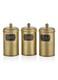 Rozi Gold Coffee, Tea, And Sugar Canister Set 22 Cm (h)