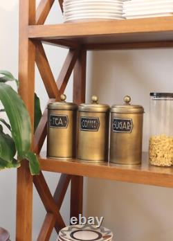 Rozi Gold Coffee, Tea, And Sugar Canister Set 22 cm (H)