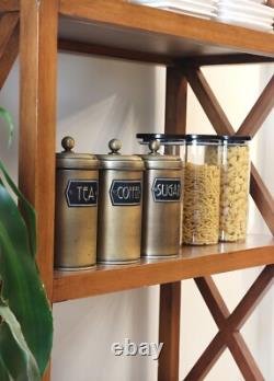 Rozi Gold Coffee, Tea, And Sugar Canister Set 22 cm (H)
