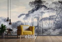 Rural painting retro trees mural Removable or Regular wallpaper Vintage scenic