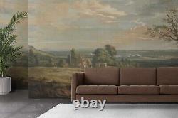 Rural painting retro wall mural Removable or Regular wallpaper Vintage scenic