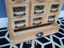 Rustic Apothecary Cabinet Vintage Retro Furniture Small Wooden Chest 13 Drawers