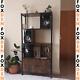 Rustic Bookcase Cupboard 4 Tier Retro Vinyl Record Shelving Unit Display Stand