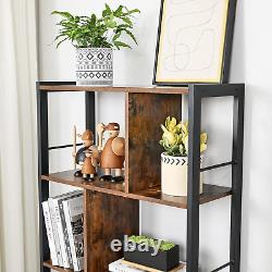 Rustic Bookcase Cupboard 4 Tier Retro Vinyl Record Shelving Unit Display Stand