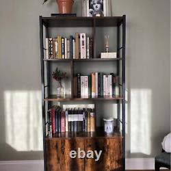 Rustic Bookcase Cupboard 4 Tier Retro Vinyl Record Shelving Unit Display Stand