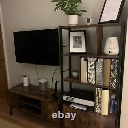Rustic Bookcase Cupboard 4 Tier Retro Vinyl Record Shelving Unit Display Stand