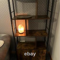 Rustic Bookcase Cupboard 4 Tier Retro Vinyl Record Shelving Unit Display Stand