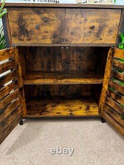 Rustic Brown Freestanding Cabinet Storage Cupboard Drawer and Shelves Sideboard