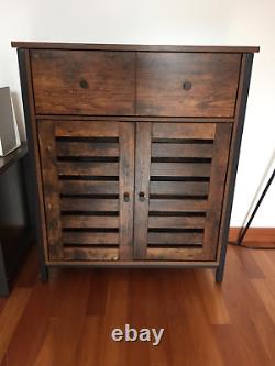 Rustic Brown Freestanding Cabinet Storage Cupboard Drawer and Shelves Sideboard