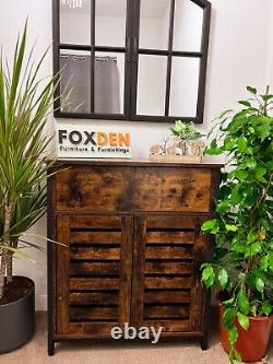 Rustic Brown Freestanding Cabinet Storage Cupboard Drawer and Shelves Sideboard