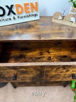 Rustic Brown Freestanding Cabinet Storage Cupboard Drawer and Shelves Sideboard