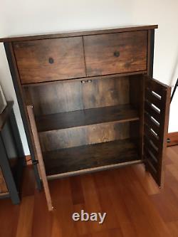 Rustic Brown Freestanding Cabinet Storage Cupboard Drawer and Shelves Sideboard