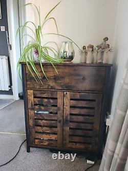 Rustic Brown Freestanding Cabinet Storage Cupboard Drawer and Shelves Sideboard