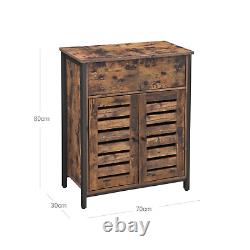 Rustic Brown Freestanding Cabinet Storage Cupboard Drawer and Shelves Sideboard