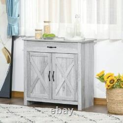 Rustic Grey Sideboard Cabinet Retro Kitchen Cupboard Hallway Storage Organizer