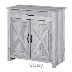 Rustic Grey Sideboard Cabinet Retro Kitchen Cupboard Hallway Storage Organizer