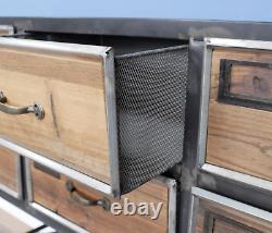 Rustic Metal Sideboard Vintage Retro Chest Drawers Large Industrial Cabinet Unit