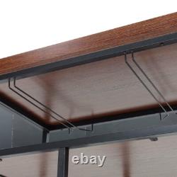 Rustic Retro Kitchen Hotel Drinking Trolley Vintage Serving Cart Bar Metal Frame