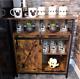 Rustic Side Cabinet Vintage Industrial Drink Storage Bar Shelf Cupboard Unit